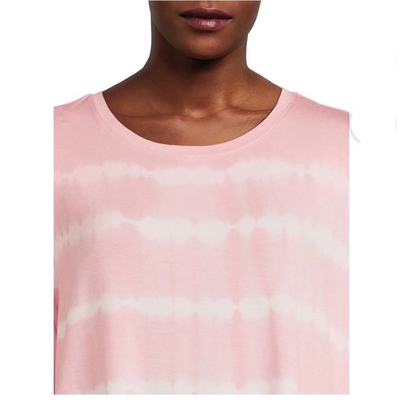 Time and Tru Women's Crewneck Solid & Tie-Dye Tunic Tee Size S (4-6) Dusty Rose - Picture 5 of 13